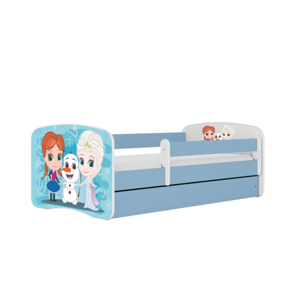 BABYDREAMS Bed babydreams blue frozen land with drawer without mattress 140/70, Blue