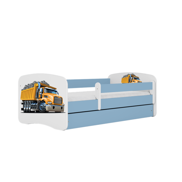 BABYDREAMS Bed babydreams blue truck with drawer with mattress 140/70, Blue