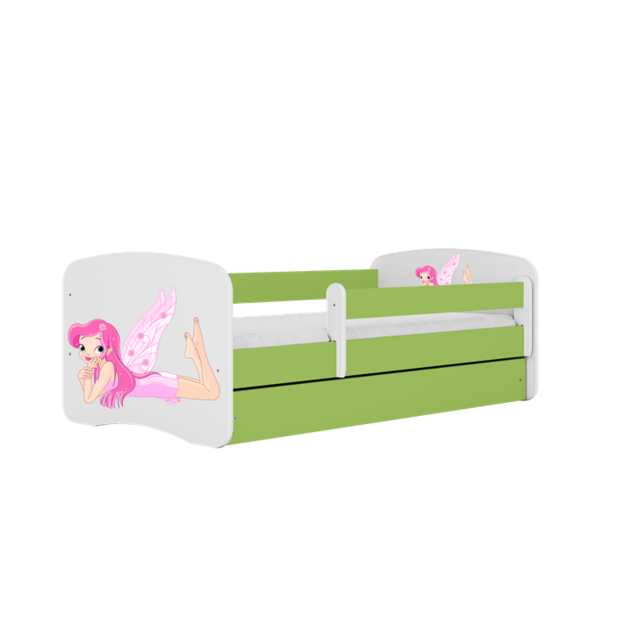 BABYDREAMS Bed babydreams green fairy with wings without drawer without mattress 140/70, Green