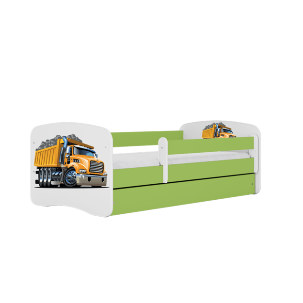 BABYDREAMS Bed babydreams green truck without drawer without mattress 140/70, Green