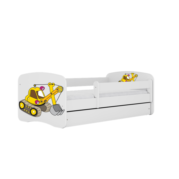 BABYDREAMS Bed babydreams white digger without drawer with mattress 140/70, White