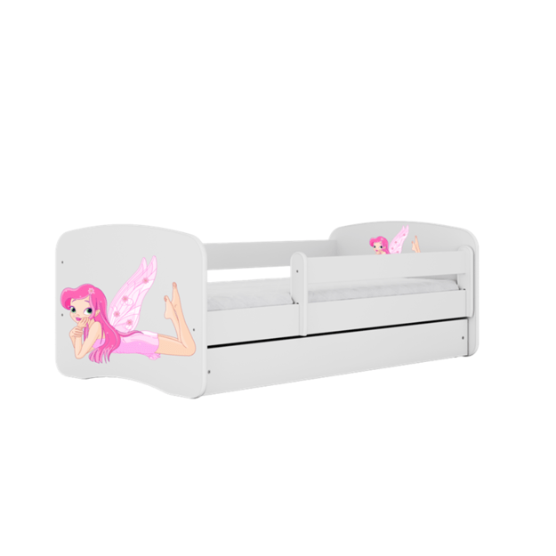 BABYDREAMS Bed babydreams white fairy with wings with drawer with mattress 180/80, White