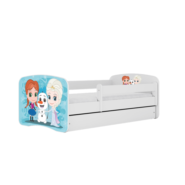 BABYDREAMS Bed babydreams white frozen land without drawer with mattress 140/70, White