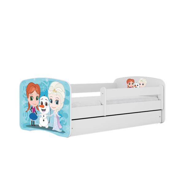 BABYDREAMS Bed babydreams white frozen land without drawer without mattress 140/70, White