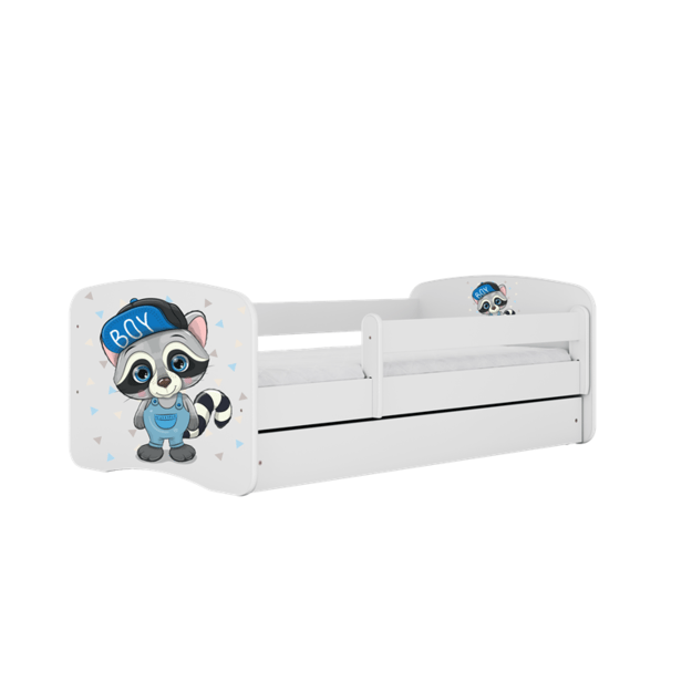 BABYDREAMS Bed babydreams white raccoon with drawer without mattress 140/70, White