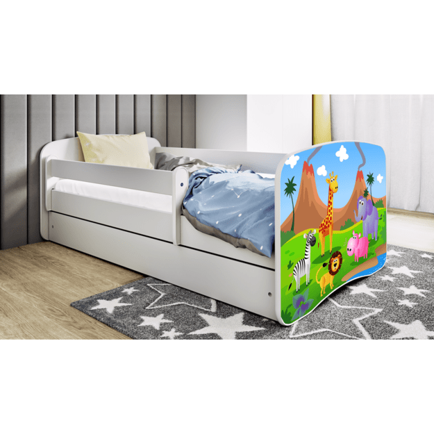 BABYDREAMS Bed babydreams white safari with drawer with mattress 160/80, White