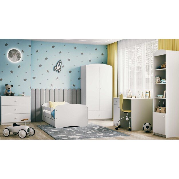 BABYDREAMS Bed babydreams white without pattern with drawer with mattress 140/70, White