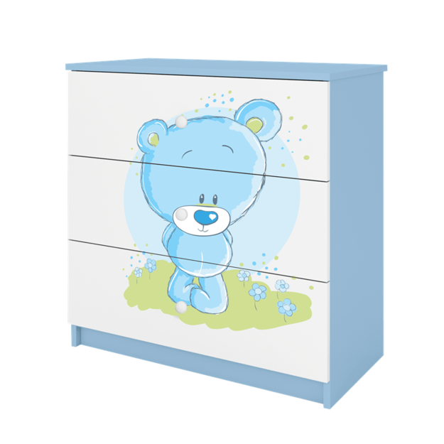 BABYDREAMS Chest of drawers babydreams blue blue teddybear, Blue