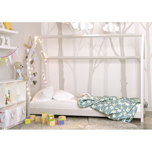 BELLA Bed bella white without drawer without mattress 200/90, White 