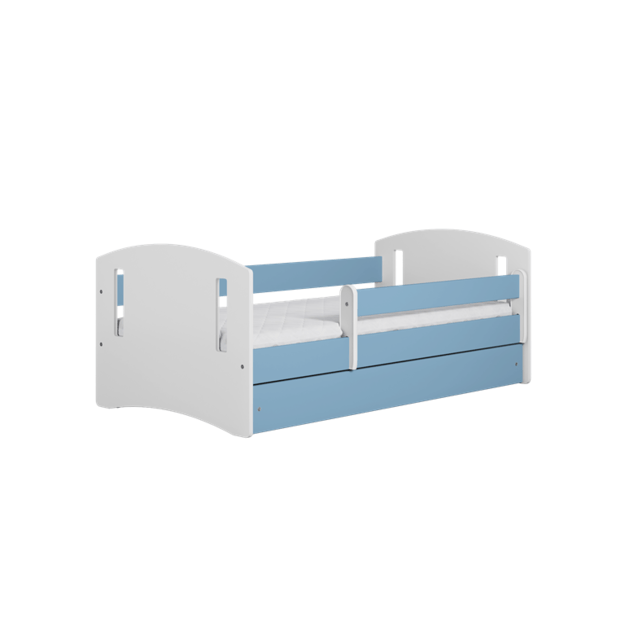 CLASSIC Bed classic 2 blue with drawer with mattress 140/80, Blue