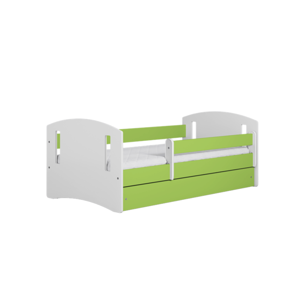 CLASSIC Bed classic 2 green with drawer without mattress 140/80, Green