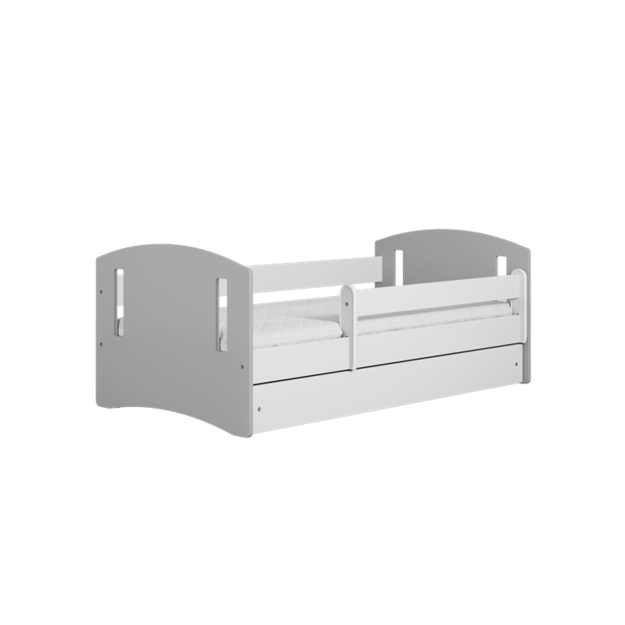 CLASSIC Bed classic 2 mix grey with drawer with mattress 140/80, Grey