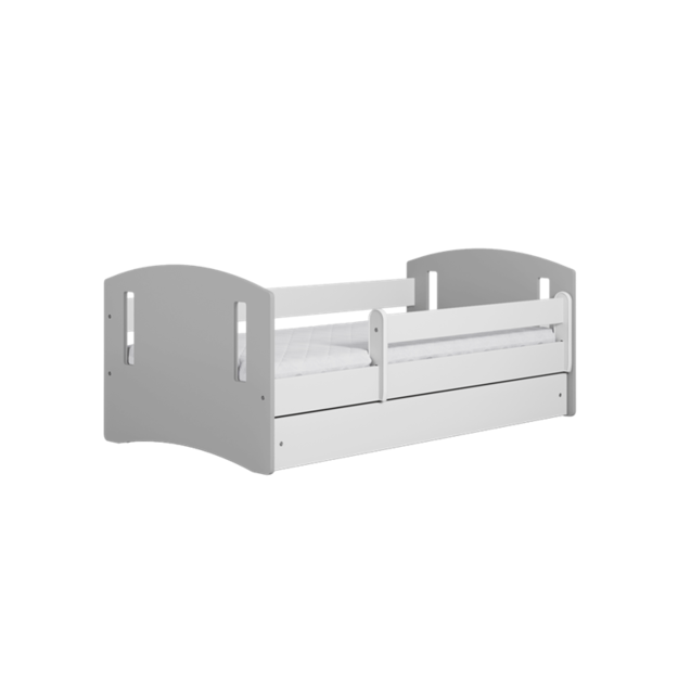 CLASSIC Bed classic 2 mix grey with drawer without mattress 140/80, Grey